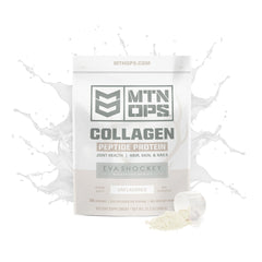 Unflavored collagen powder in measuring scoop