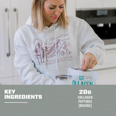 Product label highlighting zero sugar and paleo-friendly