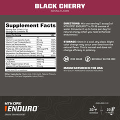 MTN OPS Enduro non-stimulated energy boost bottle offers caffeine-free performance support.