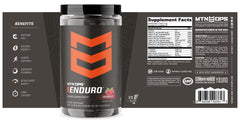 MTN OPS Enduro Raspberry packaging front showcases raspberry flavor and serving size.