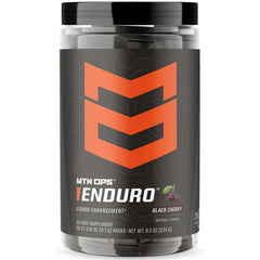 MTN OPS Enduro Trail Packs bottle in black cherry flavor supports non-stimulated endurance.