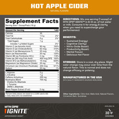 Cucharada midiendo polvo de MTN OPS Hot Ignite