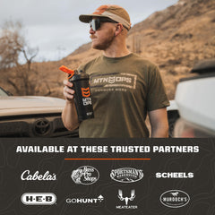 MTN OPS Hot Ignite steaming cup highlights smooth apple cider flavor for alert mornings.