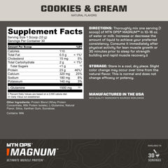 MTN OPS Magnum BCAAs label highlighting recovery and amino acids