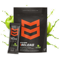 MTN OPS Reload Green Apple bottle with shaker ready to fuel endurance.