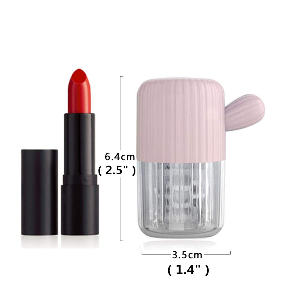 MUDOR portable contact lens cleaner machine in cherry pink - side view