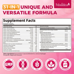 Close-up of MULITTEA multivitamin capsules
