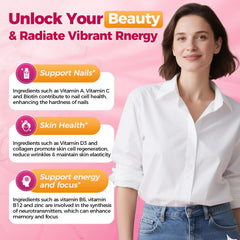Hair, skin, and nails health concept with vitamins
