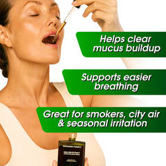 Close-up of mullein leaf extract and chlorophyll drops