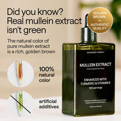 Herbal ingredients including mullein leaf and chlorophyll