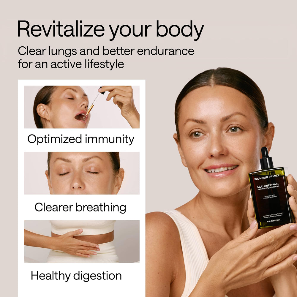 Smoker and non-smoker using mullein drops for lungs