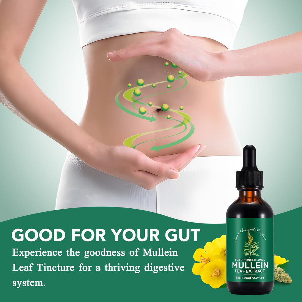 Close-up of mullein leaf extract liquid