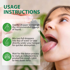 Concept of clear lungs with mullein drops