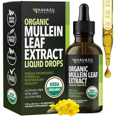 2 oz bottle of Mullein Drops for Lungs with dropper