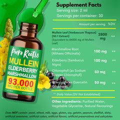 2 oz bottle packaging of Mullein Chlorophyll Drops