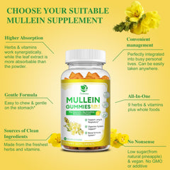 Front bottle label of Mullein Gummies - 120 Count