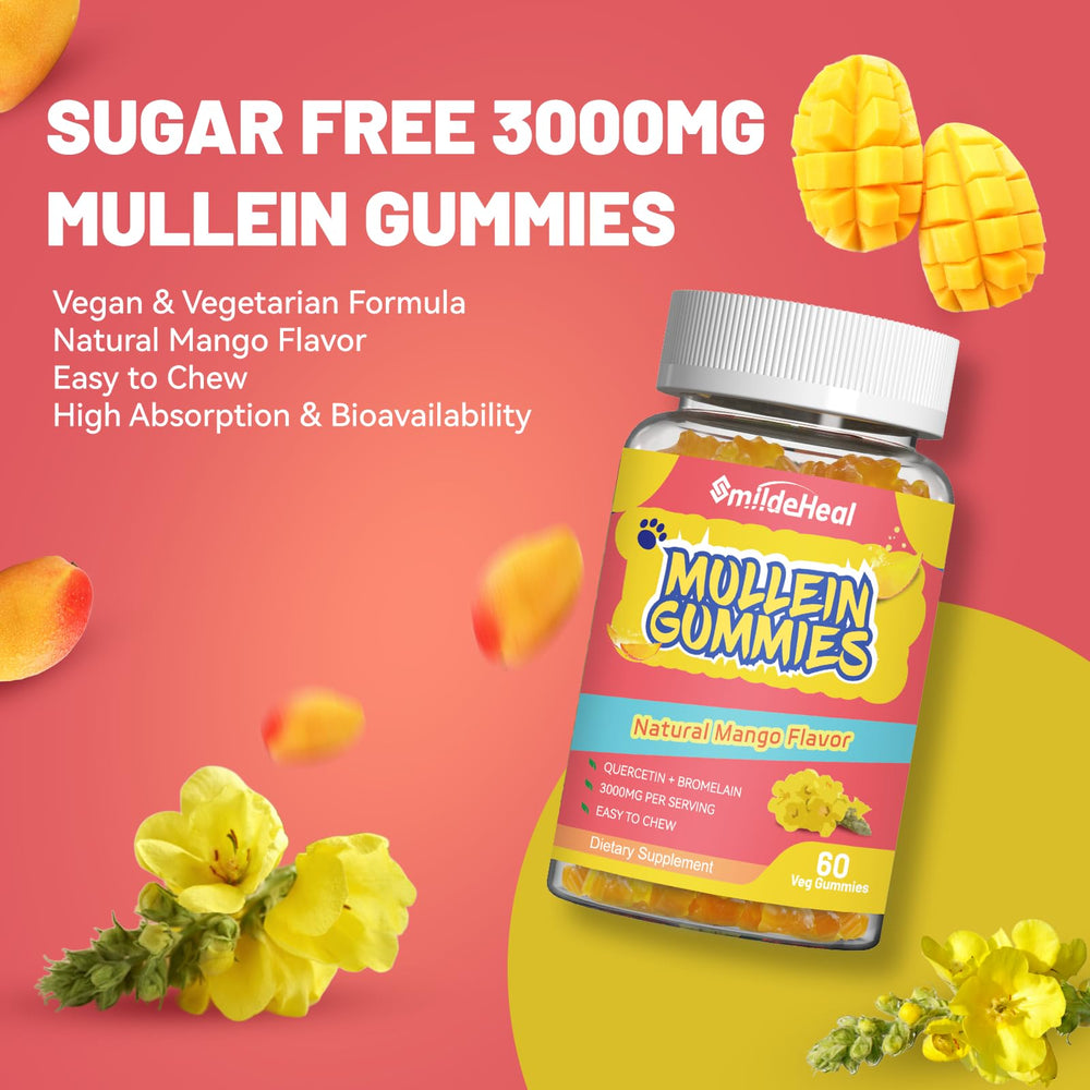 60-count mullein gummies on a white background