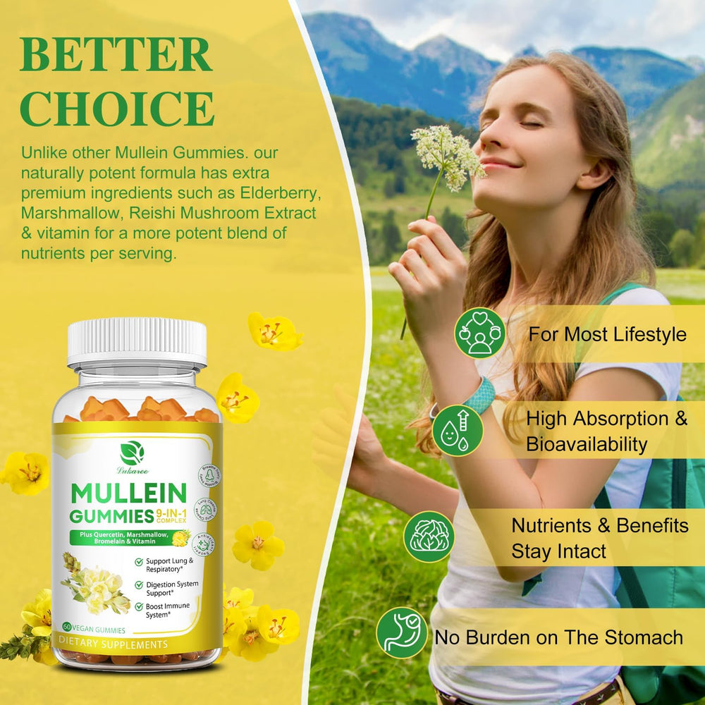 Graphic illustrating the 9-in-1 ingredients of Mullein Gummies