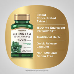 Ingredients list for mullein leaf extract supplement
