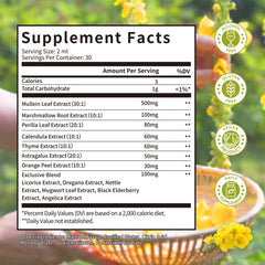 Mullein leaf extract with marshmallow root formulation