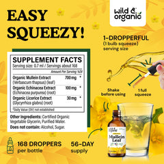 Mullein tincture drops with dropper