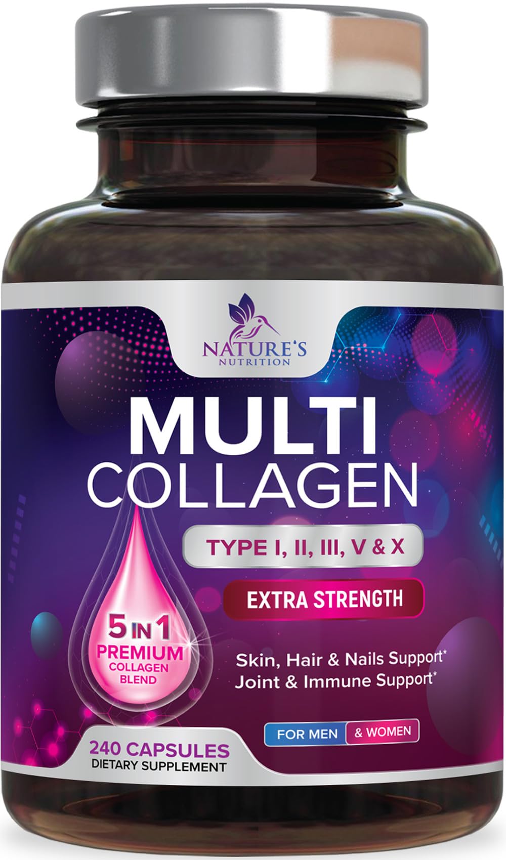 Front of Multi Collagen 2400 mg capsules bottle