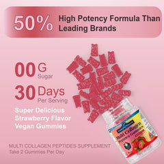 Vitamin and supplement bottles with collagen gummies