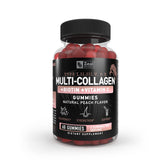 Front view of Multi Collagen Peptides Gummies bottle with peach flavor