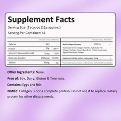 Close-up of unflavored hydrolyzed collagen powder