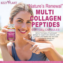 Label featuring Biotin and Vitamin C on Multi Collagen Peptides Softgels