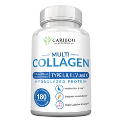 Caribou Nutrition Multi Collagen Pills bottle with 180 capsules