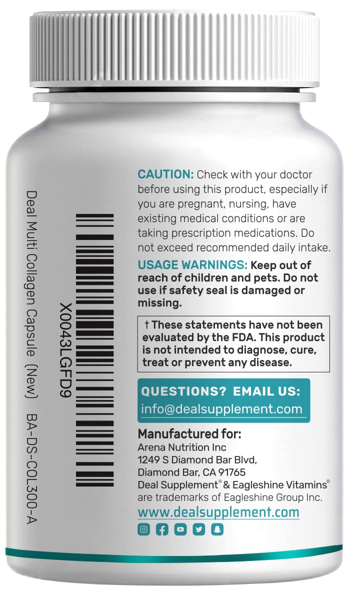 Supplements bottle with 300 capsules and packaging