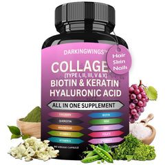 Multi Collagen pills with types I, II, III, V and X collagen peptides