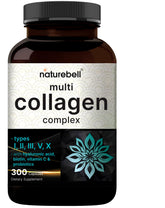 Bottle of Multi Collagen Pills for Women and Men, 300 capsules