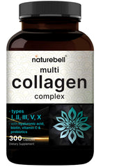 Bottle of Multi Collagen Pills for Women and Men, 300 capsules