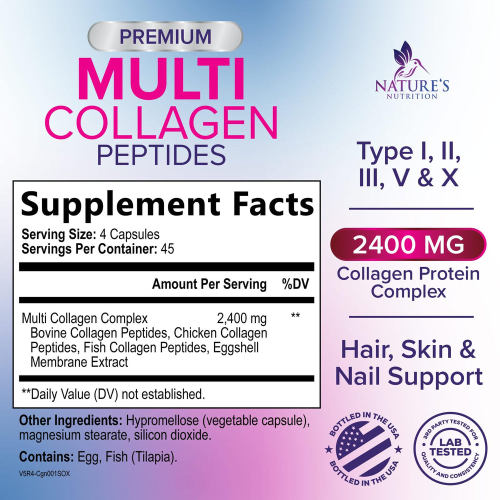 Close-up of hydrolyzed collagen capsules