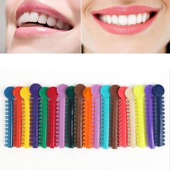 Multi-color braces rubber bands with transparent option.