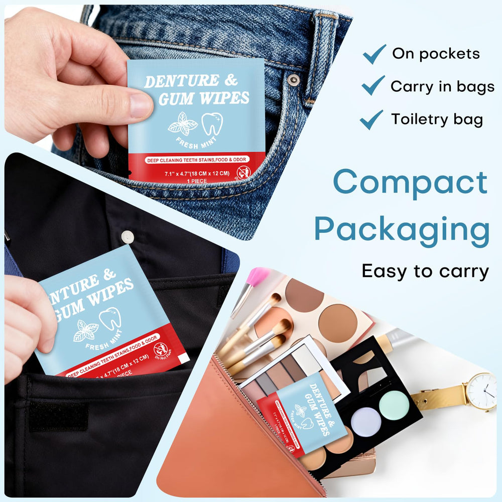 Multi-use wipes for dentures, retainers, braces and mouth guards