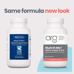 Close-up of Multi-Vi-Min capsules and label