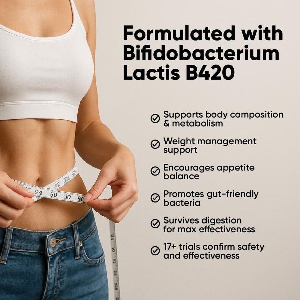 Back label details of MultiBlue Probiotic Fit bottle