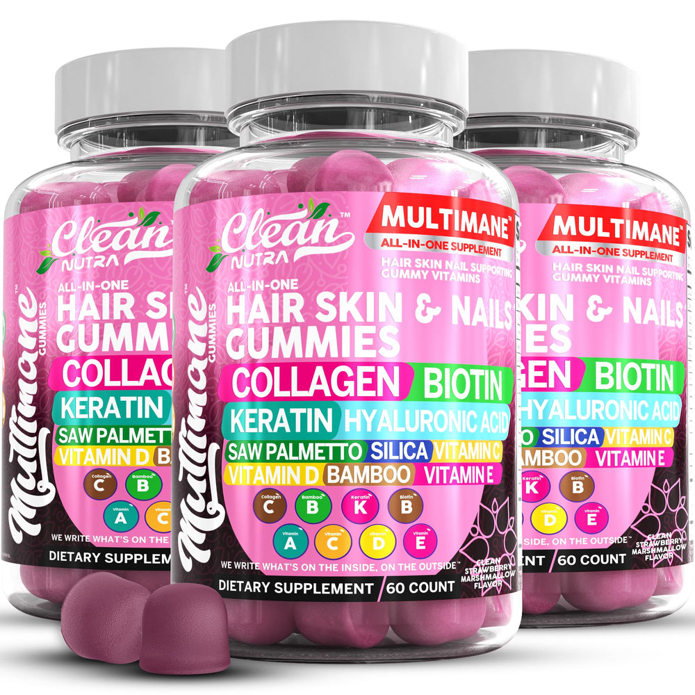 Bottle of Multimane Collagen Gummies with Biotin and Keratin