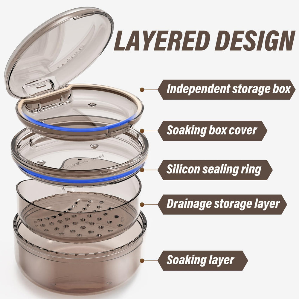 Dentures, mouth guards, night guards and other items stored in one case