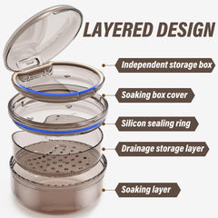 Dentures, mouth guards, night guards and other items stored in one case