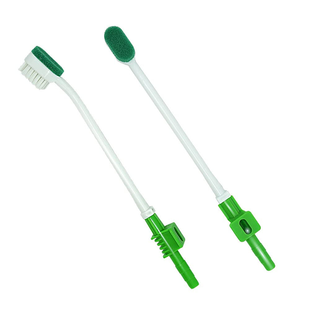Front view of MUNKCARE Disposable Suction Swab Toothbrush Head – Green (Pack of 20)