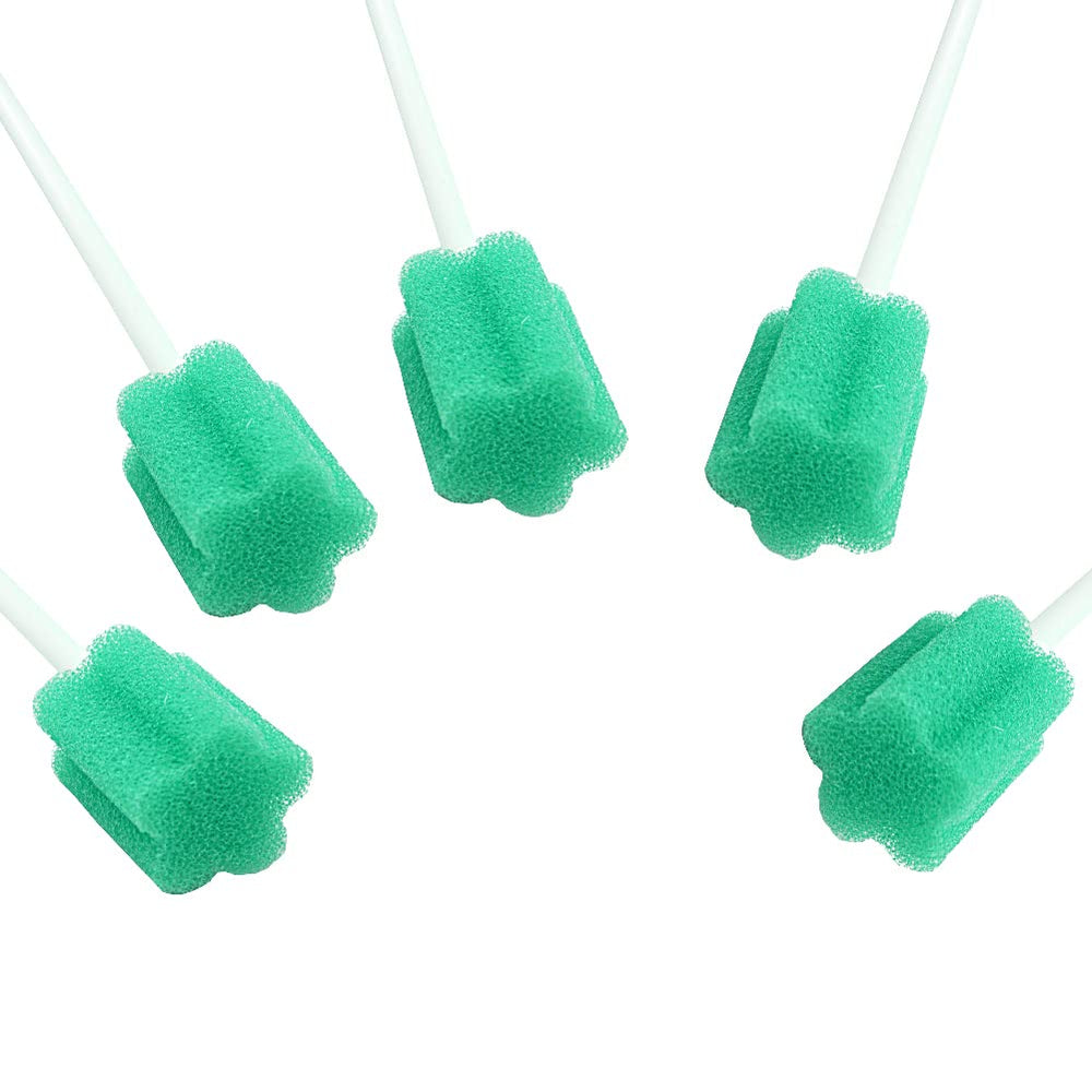 MUNKCARE latex-free disposable oral swab in green, 100-count pack