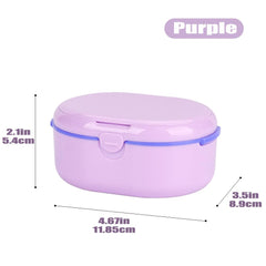 Gift-ready purple retainer case for dentures and retainers