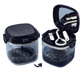 Blue MURRI&MURRDI Retainer Case with drain tray and attached mirror
