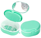 MURRI&MURRDI Retainer Case with Strainer Basket and attached mirror in D Green