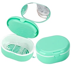 MURRI&MURRDI Retainer Case with Strainer Basket and attached mirror in D Green
