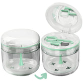 MURRI-MURRDI retainer case with denture bath box, drain tray and mirror (white)
